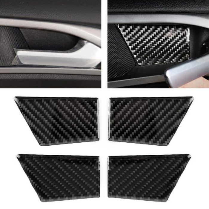 4 PCS Car Carbon Fiber Tür Innengriff Handgelenkplatte Dekorativer Aufkleber für Ford New Mondeo – Bild 1