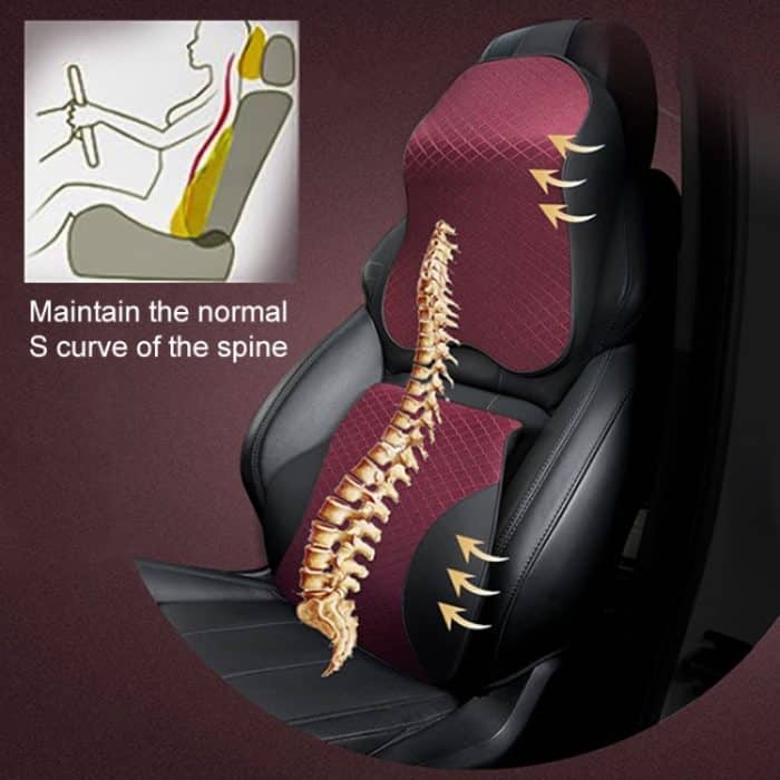 Atmungsaktives Vier-Jahreszeiten-Auto-Lendenkissen aus Memory-Schaum, Polyester-Kissen – Bild 8