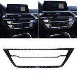 Auto Tricolor Carbon Fiber CD Panel dekorative Aufkleber für BMW 5er G38 528Li / 530Li / 540Li 2018