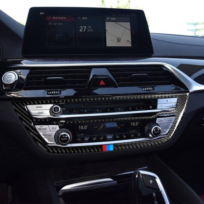 Auto Tricolor Carbon Fiber CD Panel dekorative Aufkleber für BMW 5er G38 528Li / 530Li / 540Li 2018 – Bild 6