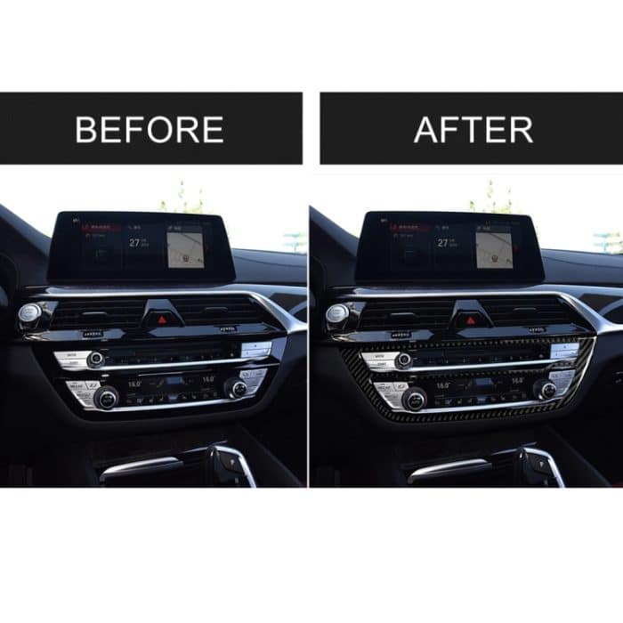 Auto Carbon Fiber CD Panel Dekorativer Aufkleber für BMW 5er G38 528Li / 530Li / 540Li 2018 – Bild 7