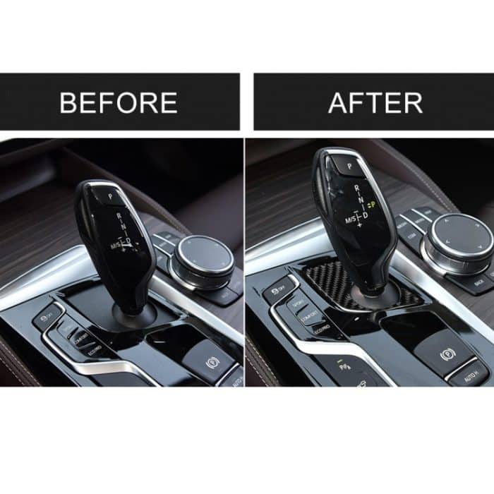 Auto Carbon Faser Schalthebel Unterseite Dekor Aufkleber für BMW 5er G38 528Li / 530Li / 540Li 2018, Linksantrieb – Bild 6