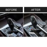 Auto Tricolor Carbon Fiber Gear Position Panel Dekorativer Aufkleber für BMW 5er G38 528Li / 530Li / 540Li 2018, Linksantrieb – Bild 7