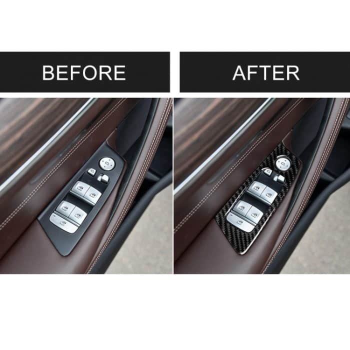 Auto Carbon Fiber Tür Fensterheber Panel dekorative Aufkleber für BMW 5er G38 528Li / 530Li / 540Li 2018, Linksantrieb – Bild 7