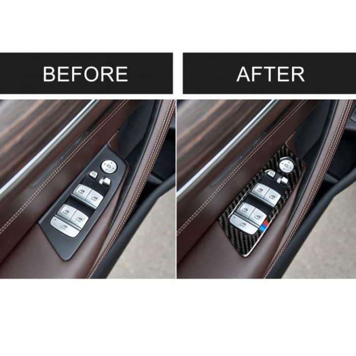 Auto Tricolor Carbon Faser Tür Fenster Hebebühne Dekorative Aufkleber für, Links DriveMW 5 Serie G38 528Li / 530Li / 540Li 2018 – Bild 7