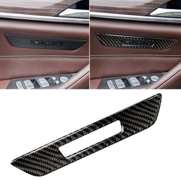CRP0468.jpg Auto Carbon Faser Sitz Memory Button Dekorativer Aufkleber für BMW 5er G38 528Li / 530Li / 540Li 2018 – Bild 1