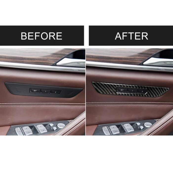 Auto Carbon Faser Sitz Memory Button Dekorativer Aufkleber für BMW 5er G38 528Li / 530Li / 540Li 2018 – Bild 7