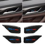 4 PCS Car Tricolor Kohlefasertür Innengriff Handgelenkplatte Dekorativer Aufkleber für BMW 5er G38 528Li / 530Li / 540Li 2018