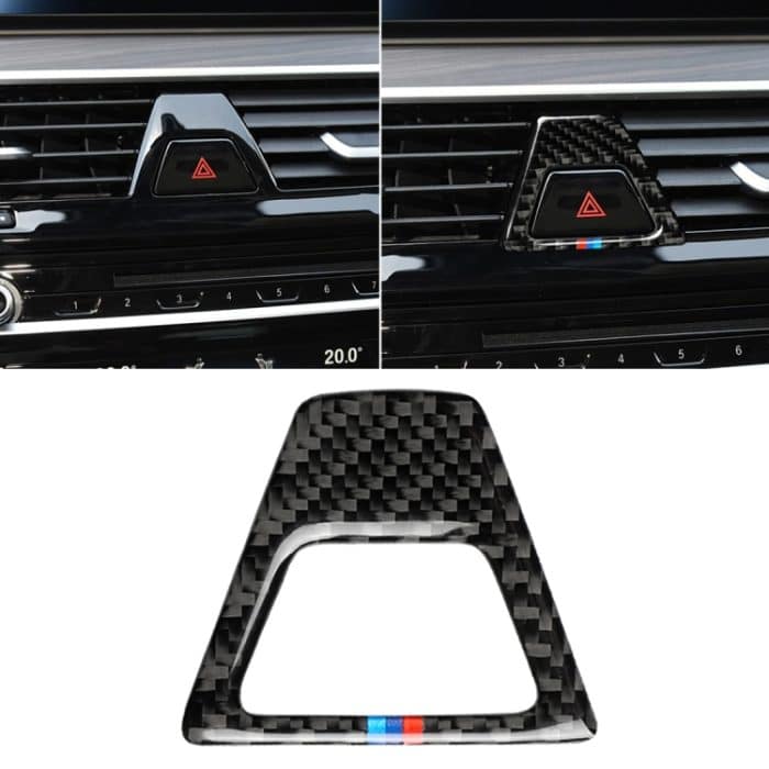 CRP0471.jpg Auto Tricolor Carbon Warnleuchte Dekor Aufkleber für BMW 5er G38 528Li / 530Li / 540Li 2018 – Bild 1