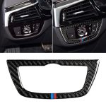 Auto Tricolor Carbon Fiber Scheinwerfer Schalterrahmen dekorative Aufkleber für BMW 5er G38 528Li / 530Li / 540Li 2018
