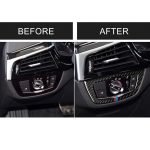 Auto Tricolor Carbon Fiber Scheinwerfer Schalterrahmen dekorative Aufkleber für BMW 5er G38 528Li / 530Li / 540Li 2018 – Bild 7