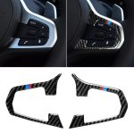 Car Tricolor Carbon Lenkradknopfkonfiguration Ein dekorativer Aufkleber für BMW 5er G30 / G38 X3 G01 / G08
