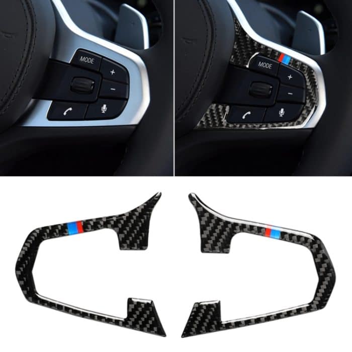 Car Tricolor Carbon Lenkradknopfkonfiguration Ein dekorativer Aufkleber für BMW 5er G30 / G38 X3 G01 / G08 – Bild 1