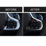 Car Tricolor Carbon Lenkradknopfkonfiguration Ein dekorativer Aufkleber für BMW 5er G30 / G38 X3 G01 / G08 – Bild 7