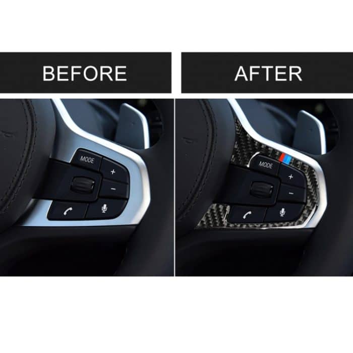 Car Tricolor Carbon Lenkradknopfkonfiguration Ein dekorativer Aufkleber für BMW 5er G30 / G38 X3 G01 / G08 – Bild 7
