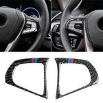Car Tricolor Carbon Lenkradknopf Konfiguration B Dekorativer Aufkleber für BMW 5er G30 / G38 X3 G01 / G08