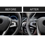 Car Tricolor Carbon Lenkradknopf Konfiguration B Dekorativer Aufkleber für BMW 5er G30 / G38 X3 G01 / G08 – Bild 7