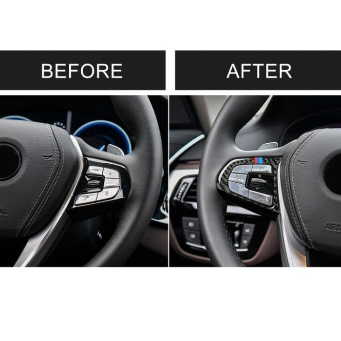 Car Tricolor Carbon Lenkradknopf Konfiguration B Dekorativer Aufkleber für BMW 5er G30 / G38 X3 G01 / G08 – Bild 7