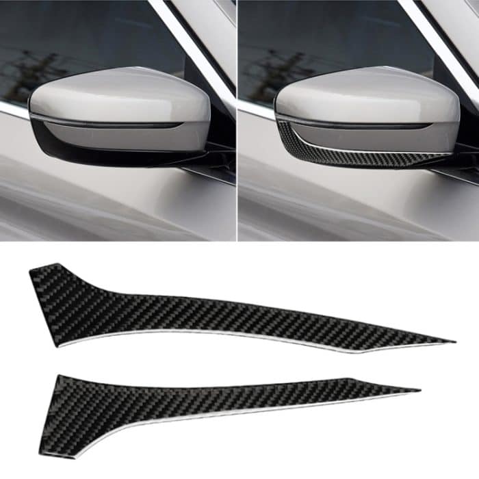 CRP0483.jpg 2 PCS Car Carbon Fiber Rückspiegel Stoßstangenleiste Dekorativer Aufkleber für BMW G30 (2018-2019) / G11 (2016-2019), Rechtsantrieb ohne Objektiv – Bild 1