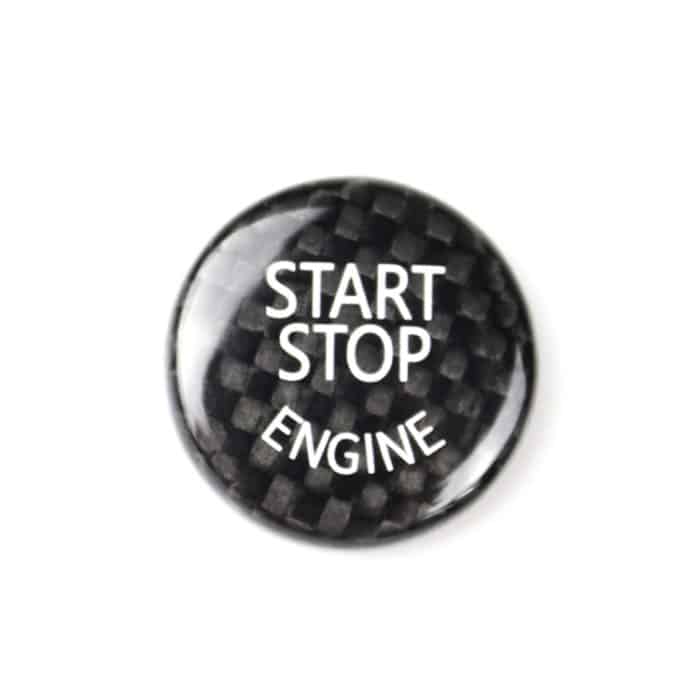 Auto Motor Start Key Push Button Abdeckung Trim Carbon Faser Aufkleber Dekoration für BMW F / G Chassis, Black 01, Red – Bild 2