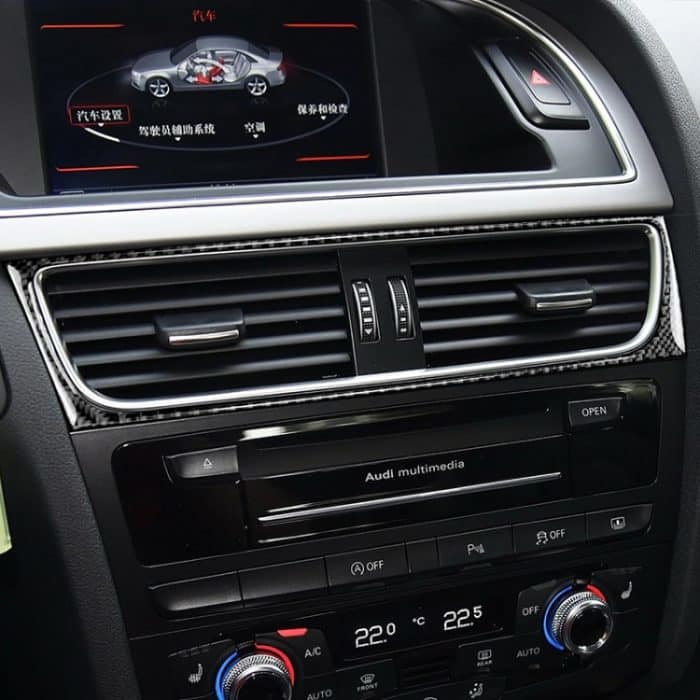 Auto Carbon Fiber Klimaanlage Luftauslassrahmen Dekorativer Aufkleber für Audi A4 B8 2009-2016 / A5 2008-2017 / Q5 2009-2017, Linksantrieb – Bild 6