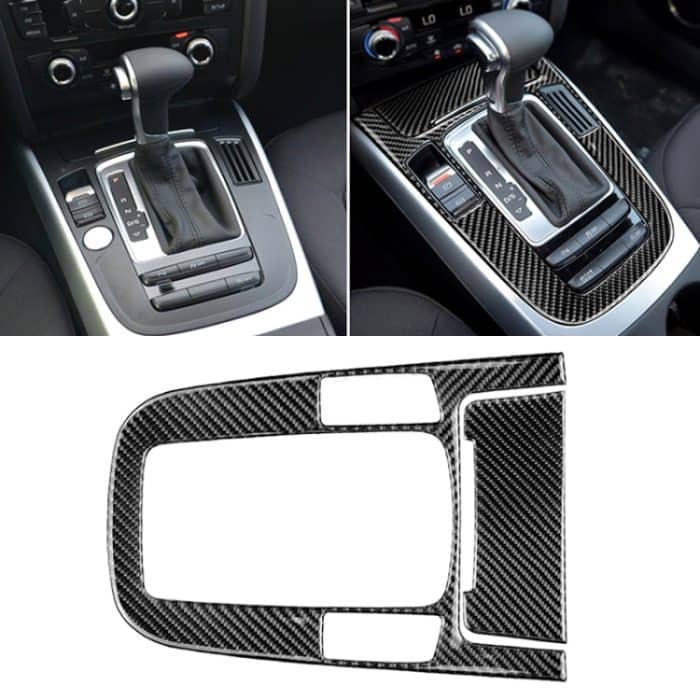 CRP0505.jpg Auto Carbon Fiber Gear Position Panel Dekorativer Aufkleber für Audi 2010-2018 Q5 / 2009-2016 A4L / 2009-2016 A5 – Bild 1