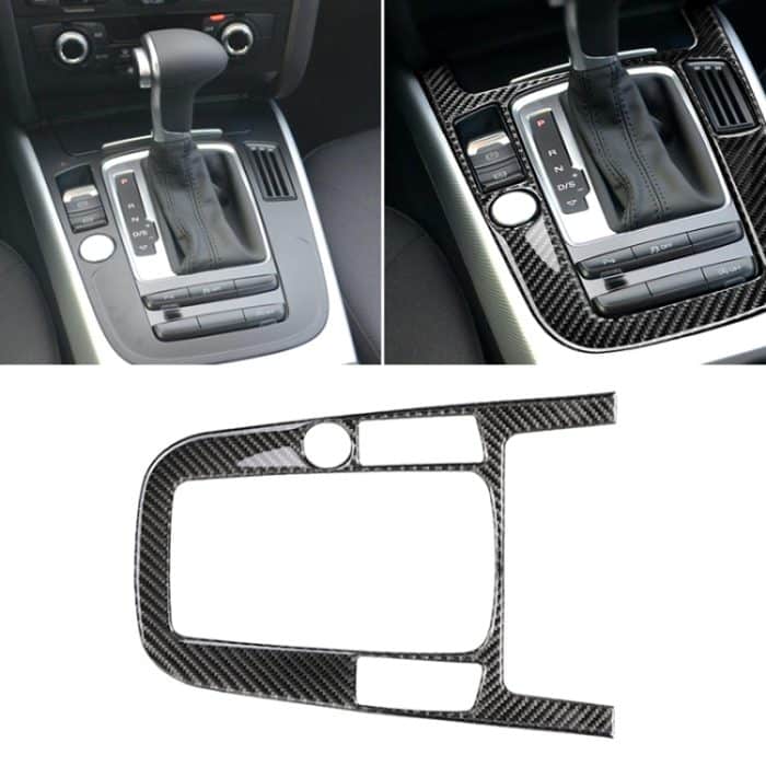 Auto Carbon Fiber Gear Position Panel Dekorativer Aufkleber für Audi 2010-2018 Q5 / 2009-2016 A4L / 2009-2016 A5, Linksantrieb – Bild 1
