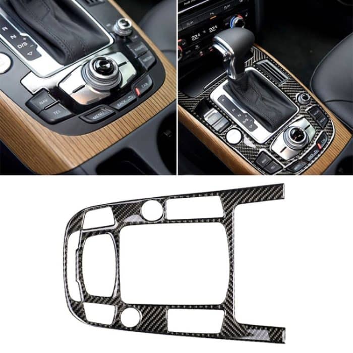 CRP0507.jpg Auto Carbon Fiber Gear Position Panel Dekorativer Aufkleber für Audi 2010-2018 Q5 / 2009-2016 A4L / 2009-2016 A5, Linksantrieb – Bild 1