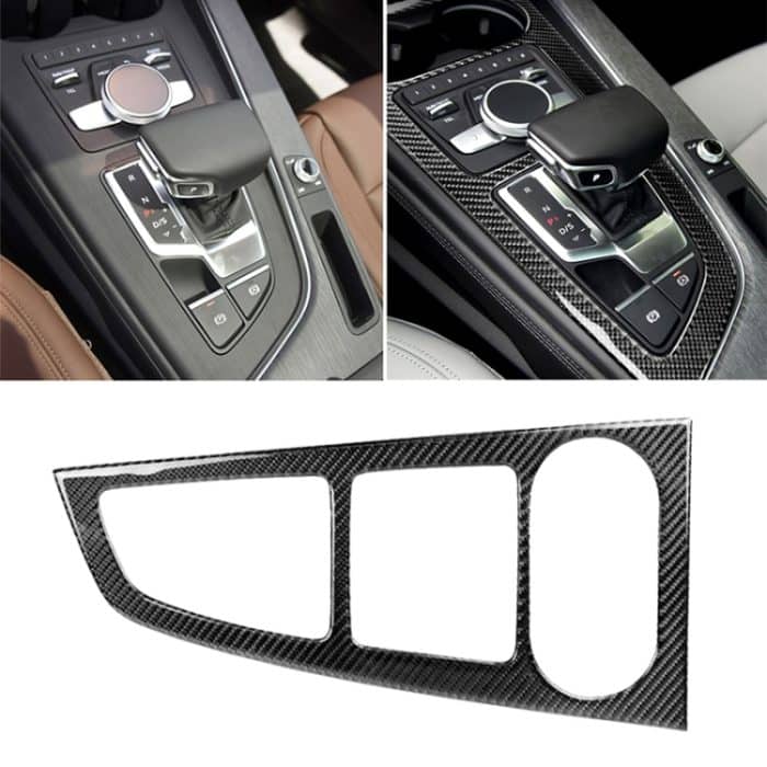 Auto Carbon Fiber Gear Position Panel Dekorativer Aufkleber für Audi 2017-2018 A4L / 2017-2018 A5 / 2016-2017 A4 B9, Linksantrieb – Bild 1