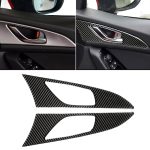 2 PCS Car Carbon Fiber Tür Innengriff Außenrahmen Dekorativer Aufkleber für Mazda Axela 2014 / 2017-2018