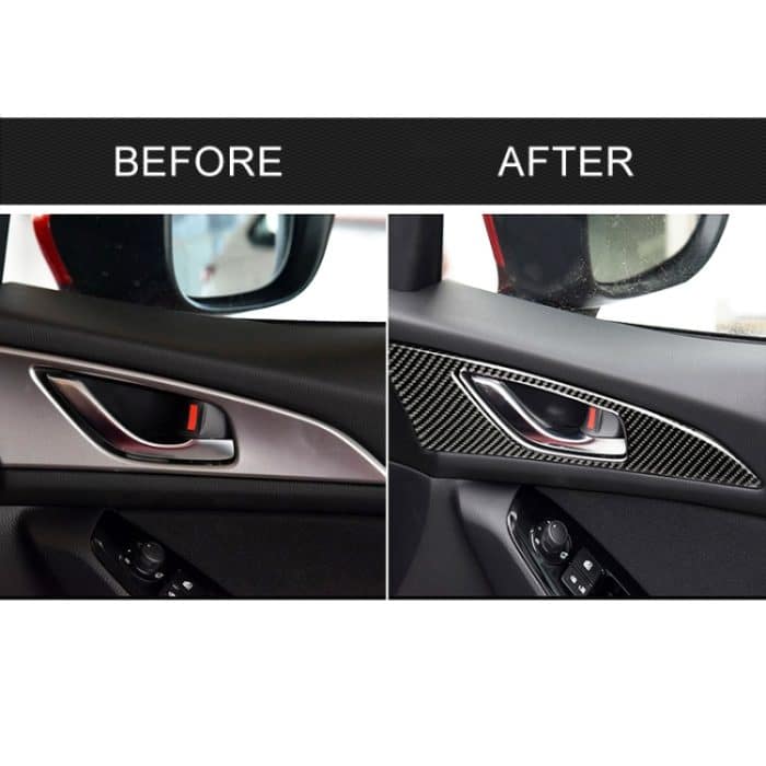 2 PCS Car Carbon Fiber Tür Innengriff Außenrahmen Dekorativer Aufkleber für Mazda Axela 2014 / 2017-2018 – Bild 7