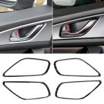 4 PCS Car Carbon Fiber Tür Innengriffrahmen Dekorativer Aufkleber für Mazda Axela 2014 / 2017-2018