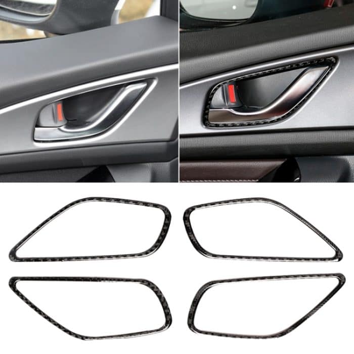 4 PCS Car Carbon Fiber Tür Innengriffrahmen Dekorativer Aufkleber für Mazda Axela 2014 / 2017-2018 – Bild 1