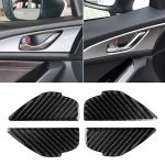 4 PCS Car Carbon Fiber Tür Innengriff Handgelenkplatte Dekorativer Aufkleber für Mazda Axela 2014 / 2017-2018