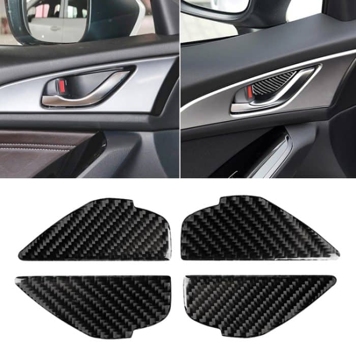 CRP0535.jpg 4 PCS Car Carbon Fiber Tür Innengriff Handgelenkplatte Dekorativer Aufkleber für Mazda Axela 2014 / 2017-2018 – Bild 1