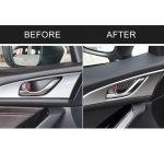 4 PCS Car Carbon Fiber Tür Innengriff Handgelenkplatte Dekorativer Aufkleber für Mazda Axela 2014 / 2017-2018 – Bild 7
