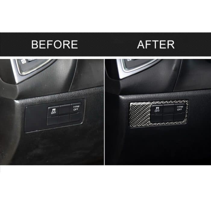 Auto Carbon Fiber Scheinwerfer Einstellrahmen Dekorative Aufkleber für Mazda Axela 2014 / 2017-2018, Linksantrieb – Bild 7