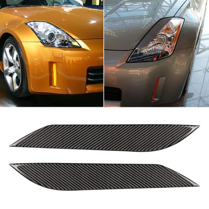 Auto Carbon Fiber Light Augenbraue für 2003-2009 Nissan 350Z Alle Modelle – Bild 1