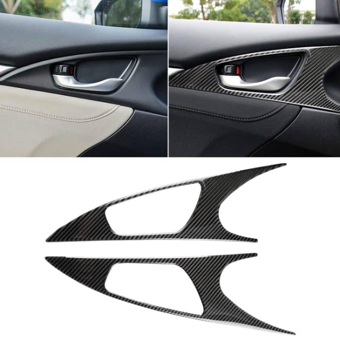 CRP0571.jpg 2 PCS Car Carbon Fiber Tür Innengriff Handgelenkplatte Dekorativer Aufkleber für Honda Tenth Generation Civic 2016-2019 – Bild 1