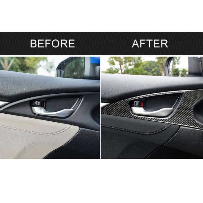 2 PCS Car Carbon Fiber Tür Innengriff Handgelenkplatte Dekorativer Aufkleber für Honda Tenth Generation Civic 2016-2019 – Bild 7