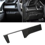 Auto Carbon Fiber Scheinwerfer Schalter Panel dekorative Aufkleber für Honda Zehnte Generation Civic 2016-2019, Linksantrieb