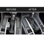 Auto Carbon Faser Zahnrad Position Knopfrahmen Dekorativer Aufkleber für Honda Zehnte Generation Civic 2016-2019, Linksantrieb – Bild 7