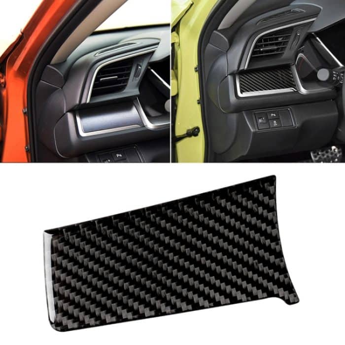 CRP0577.jpg Auto Carbon Fiber Central Control Linksstreifen Dekorativer Aufkleber für Honda Tenth Generation Civic 2016-2019, Linksantrieb – Bild 1