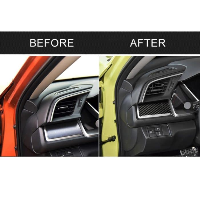 Auto Carbon Fiber Central Control Linksstreifen Dekorativer Aufkleber für Honda Tenth Generation Civic 2016-2019, Linksantrieb – Bild 7
