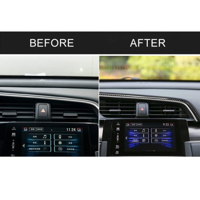 Auto Carbon Fiber Central Control Luftauslass Oberer dekorativer Aufkleber für Honda Tenth Generation Civic 2016-2019, Linksantrieb – Bild 7