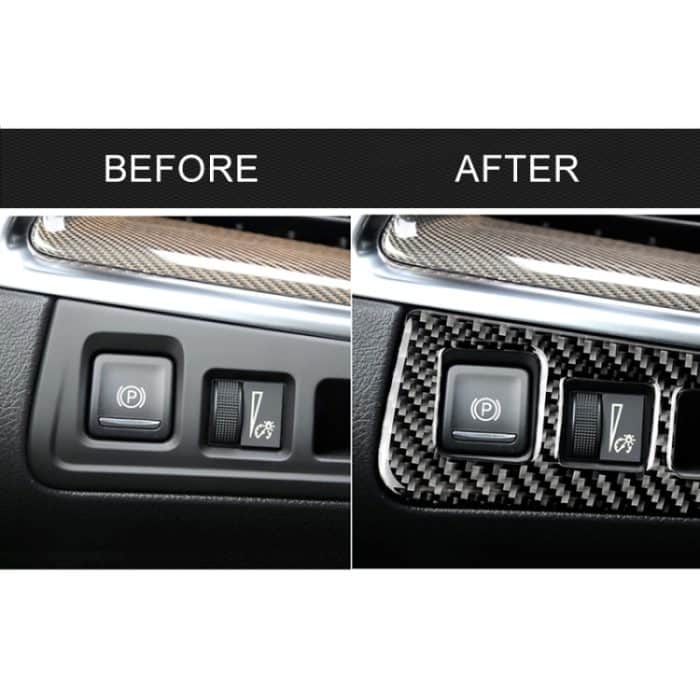 Auto Carbon Fiber Scheinwerfer Schalterrahmen dekorative Aufkleber für Cadillac XT5 2016-2017, High Version, Linksantrieb – Bild 7