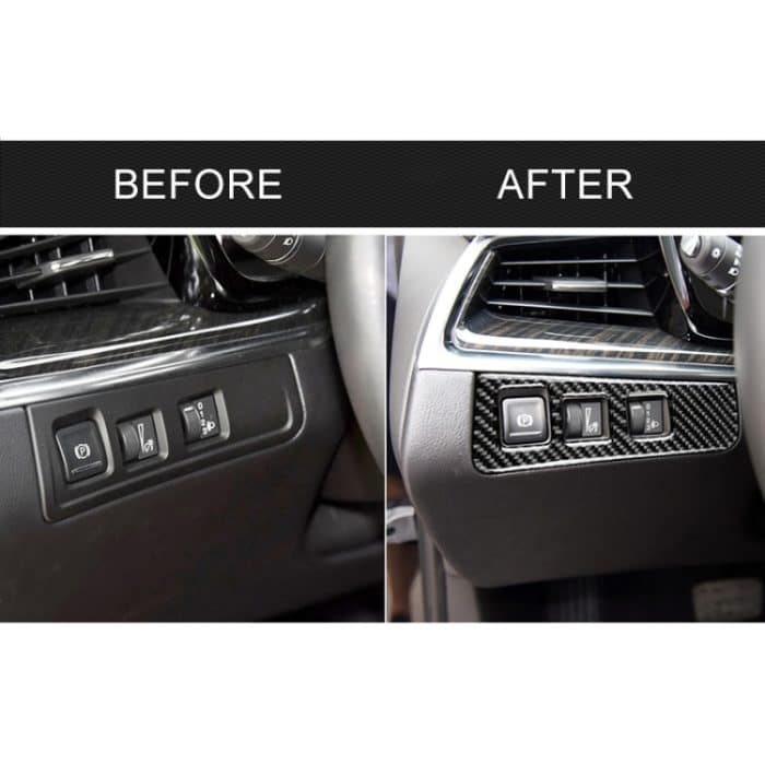 Auto Carbon Fiber Scheinwerfer Schalterrahmen dekorative Aufkleber für Cadillac XT5 2016-2017, Low Version, Linksantrieb – Bild 7