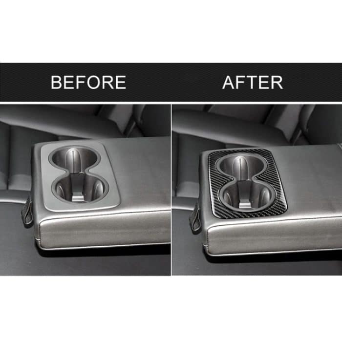 Auto Carbon Fiber Hinterarmlehne Water Cup Dekorativer Aufkleber für Cadillac XT5 2016-2017 – Bild 7