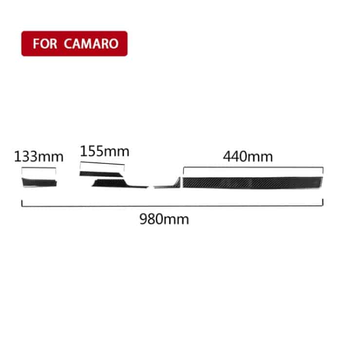 5 in 1 Auto Kohlefaser Mittelkonsole dekorative Aufkleber für Chevrolet Camaro 2017-2019, Linksantrieb – Bild 5