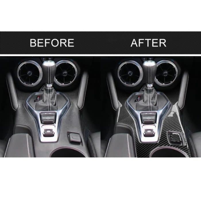 2 in 1 Auto Carbon Faser Zentralsteuerung Außenrahmen Dekorativer Aufkleber für Chevrolet Camaro 2017-2019 – Bild 7